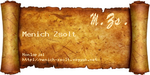 Menich Zsolt névjegykártya